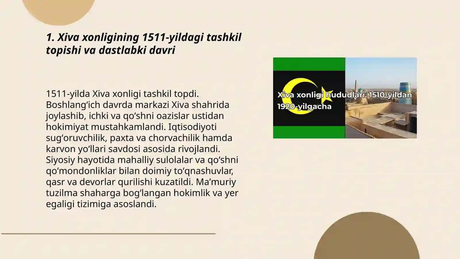 Xiva xonligi 1511-1920 yillar 3