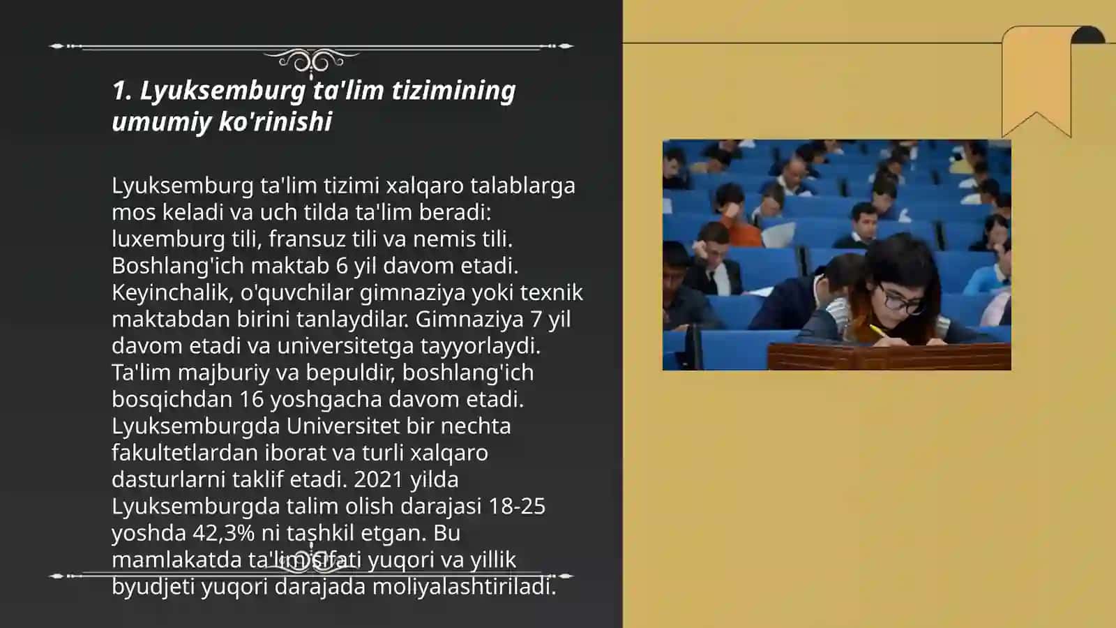 Lyuksemburg ta'lim tizimi va alohida ta'lim ehtiyoji boʻlgan bolalarga ta'lim tarbiya berish tizimi 3