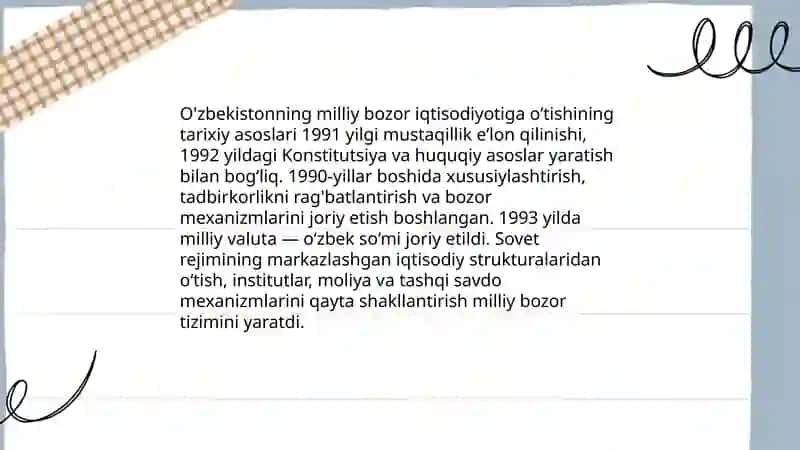 O'zbekistonda milliy bozor iqtisodiyoti shakllanishi va rivojlanishi 3