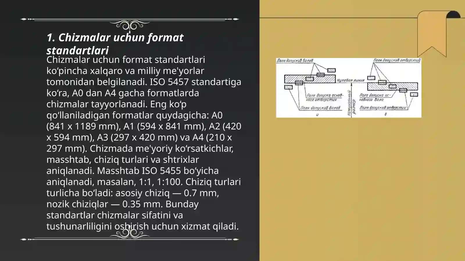 Chizmalar uchun format standartlari 3