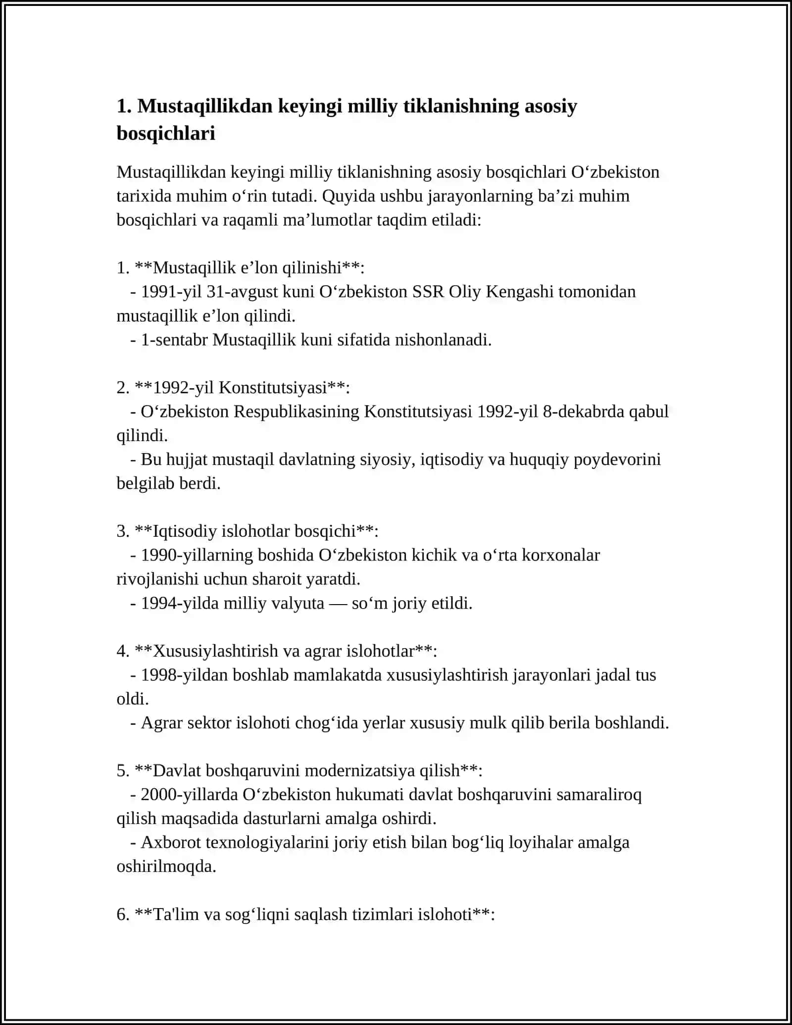 YANGILANAYOTGAN OʻZBEKISTON: MILLIY TIKLANISHDAN – MILLIY YUKSALISH SARI 3