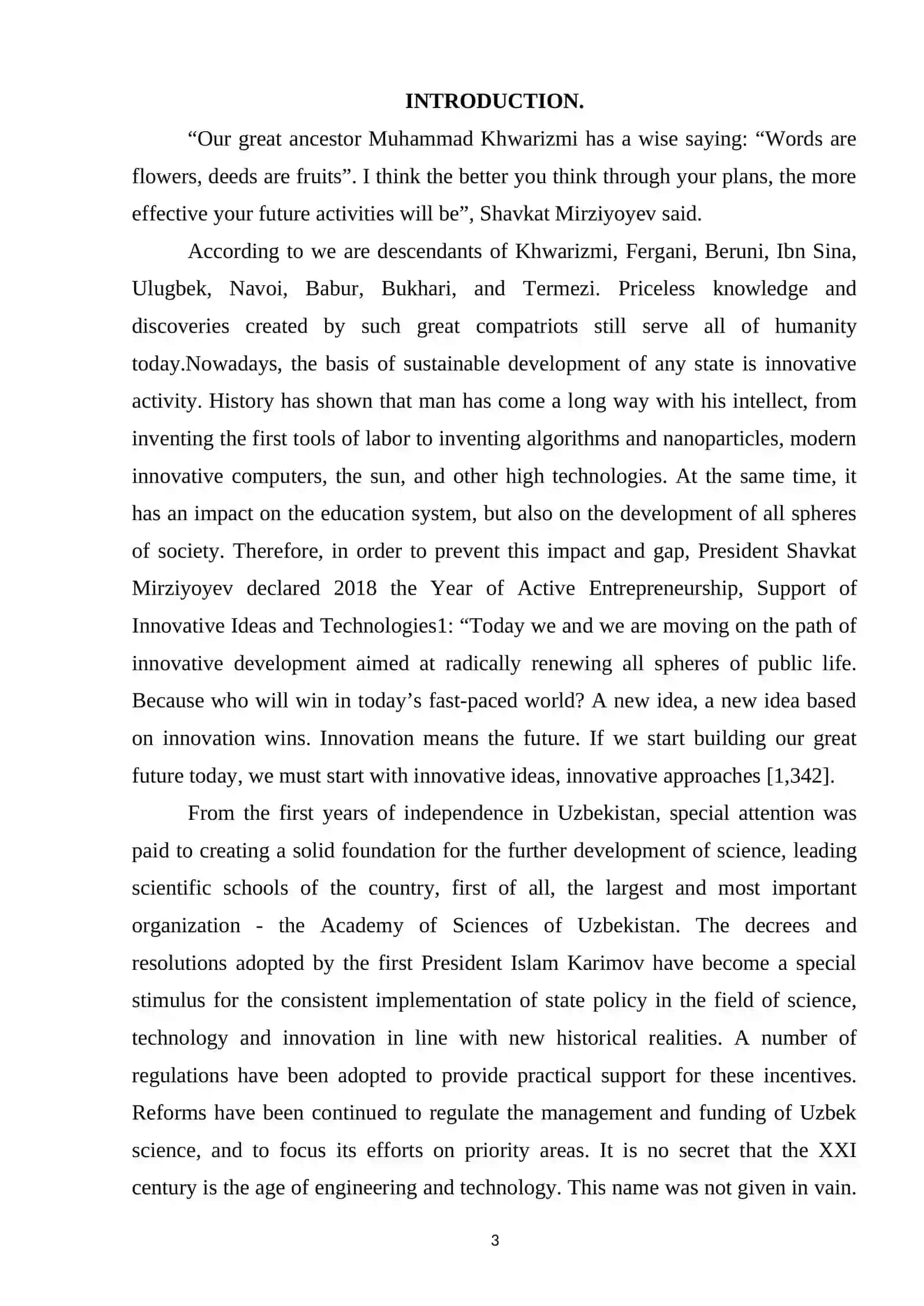 COURSE PAPER: INNOVATIONS ON PEDAGOGY AND ITS HISTORY 3