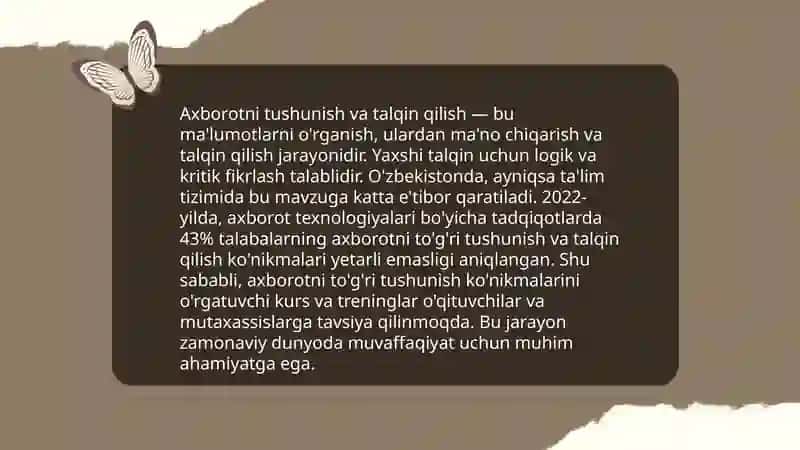 Axborotni tushunish va talqin qilish 3