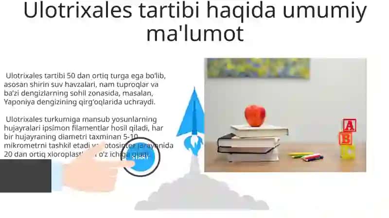 Ulotrikslar, edogoniumlar sifonokladiyalar tartiblari 3
