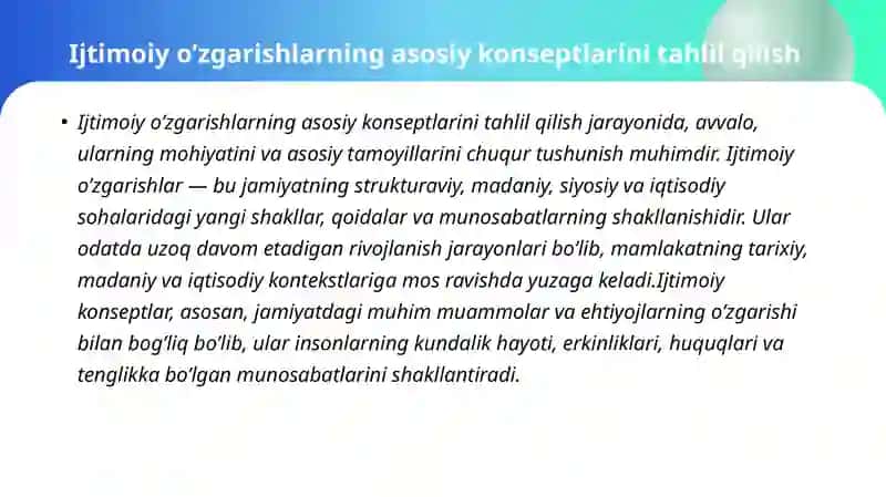 O’ZBEKISTONDA IJTIMOIY SOHADA AMALGA OSHIRILAYOTGAN O’ZGARISHLAR MAZMUN VA MOHIYATI 3