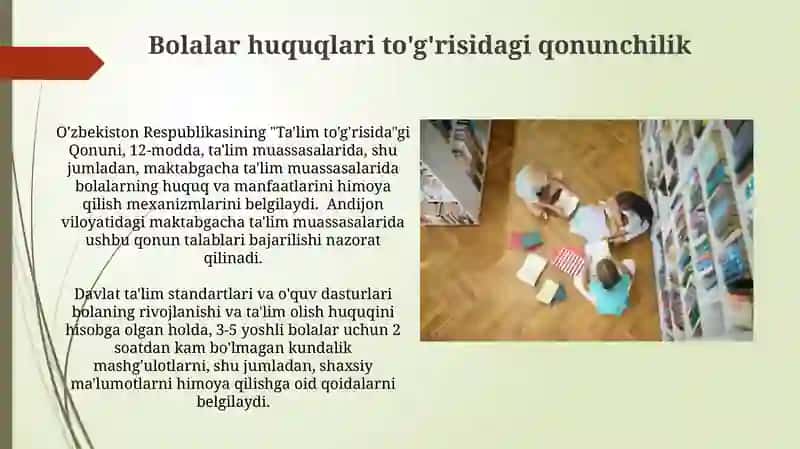 Bolalar huquqlari to'g'risidagi qonunchilik 3