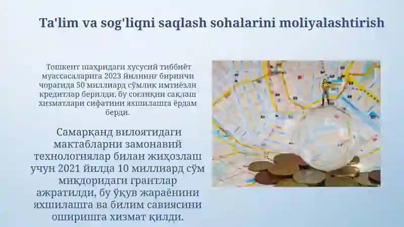 Ta'lim va sog'liqni saqlash sohalarini moliyalashtirish 3