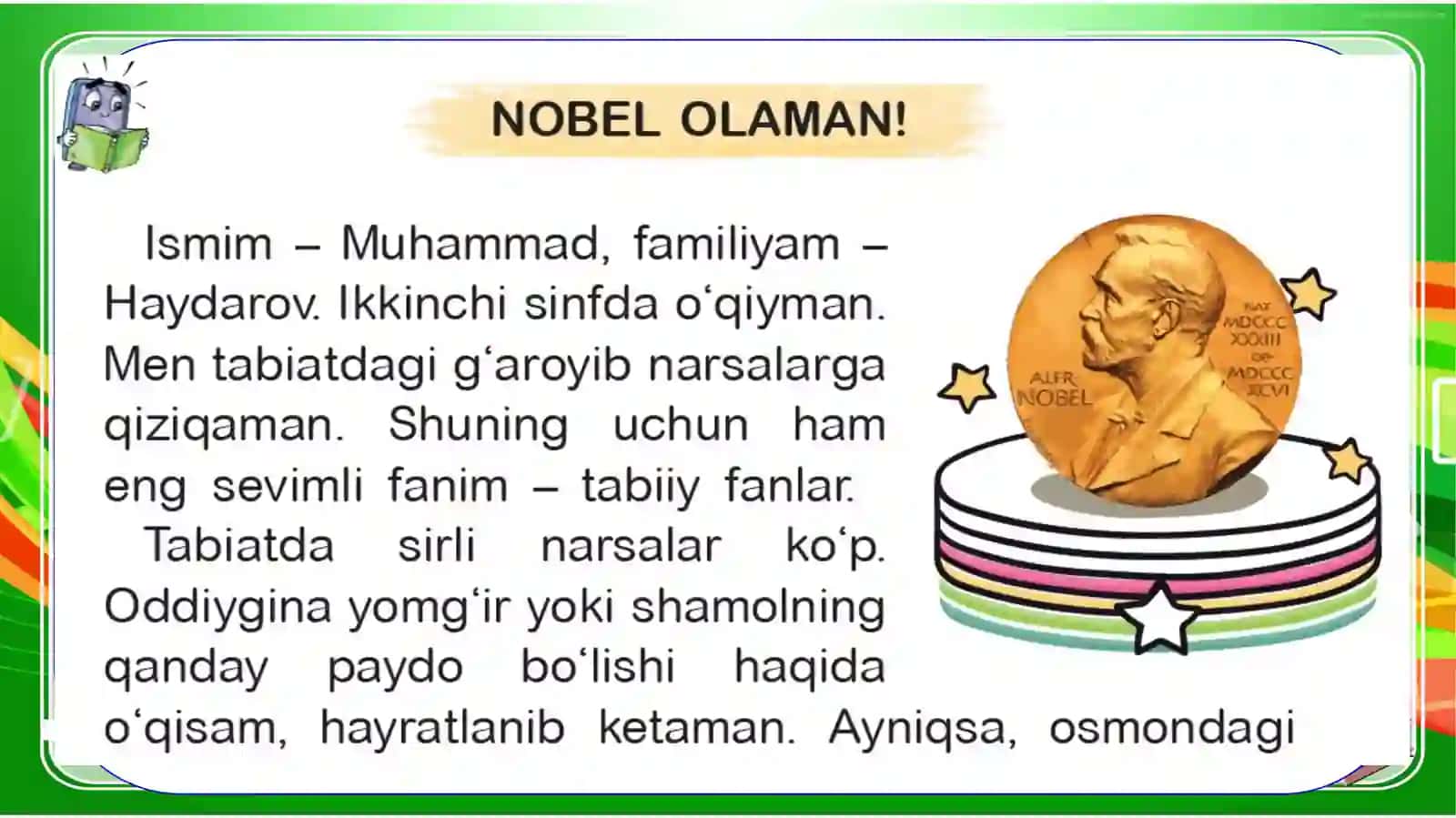 Kattabo‘lsam, Nobel mukofotini olaman! 3