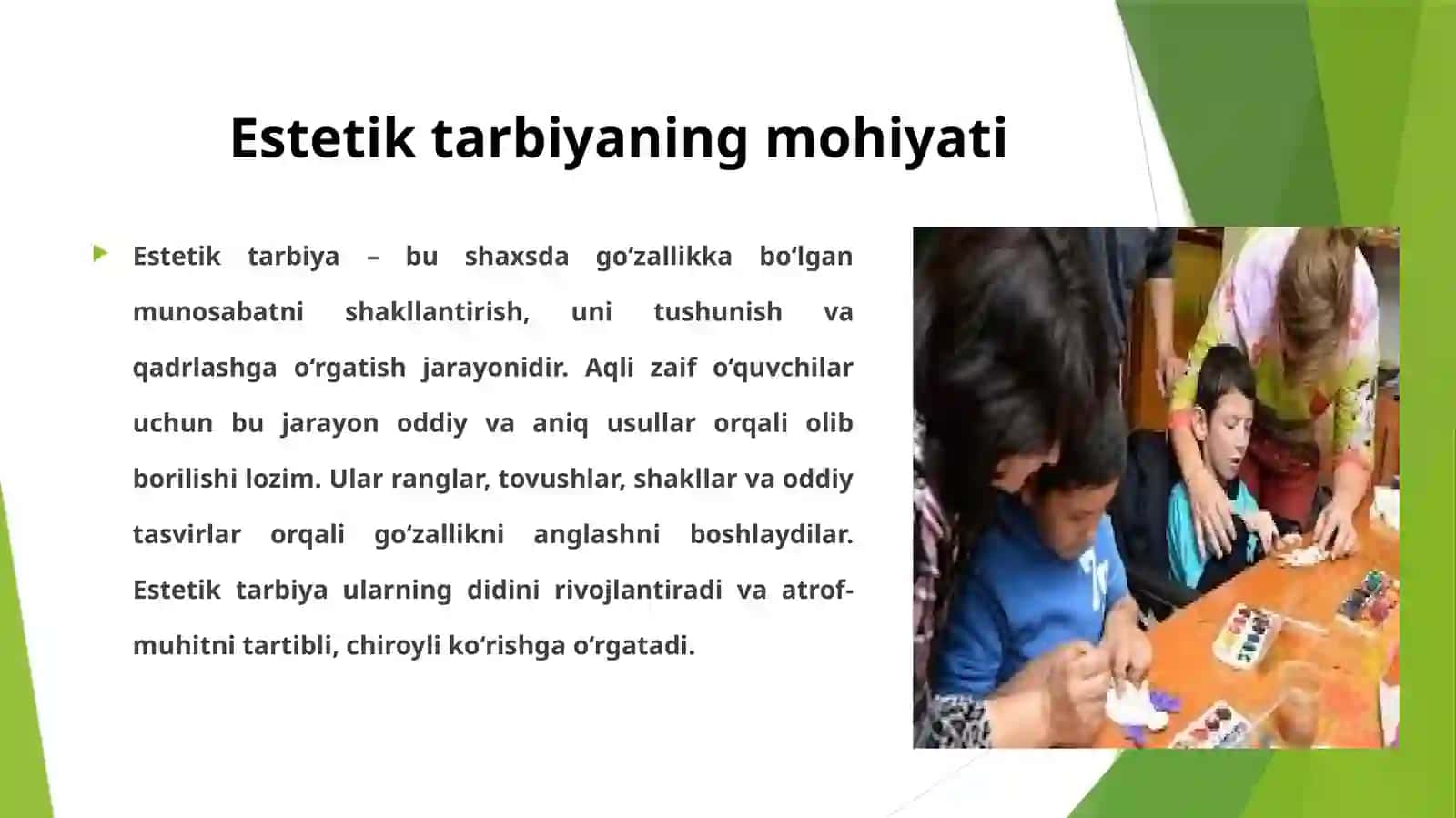 Aqlizaifo’quvchilarga estetik tarbiya berish 3