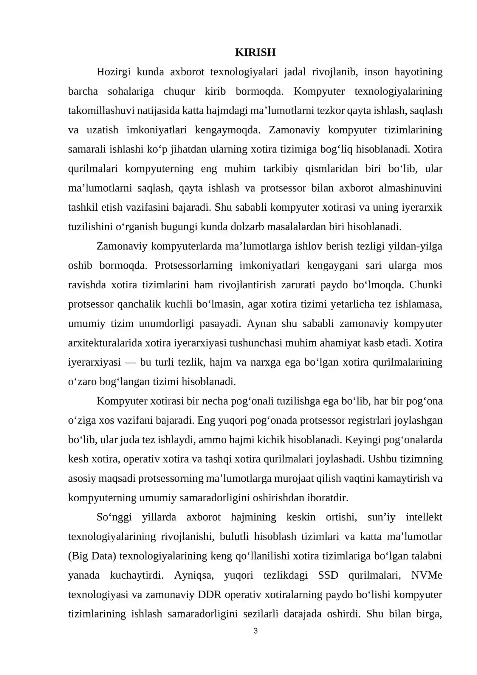 Zamonaviy kompyuterlarda xotira iyerarxiyasi 3