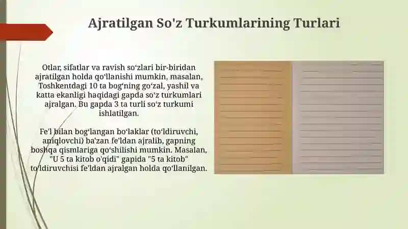 Ajratilgan So'z Turkumlarining Turlari 3