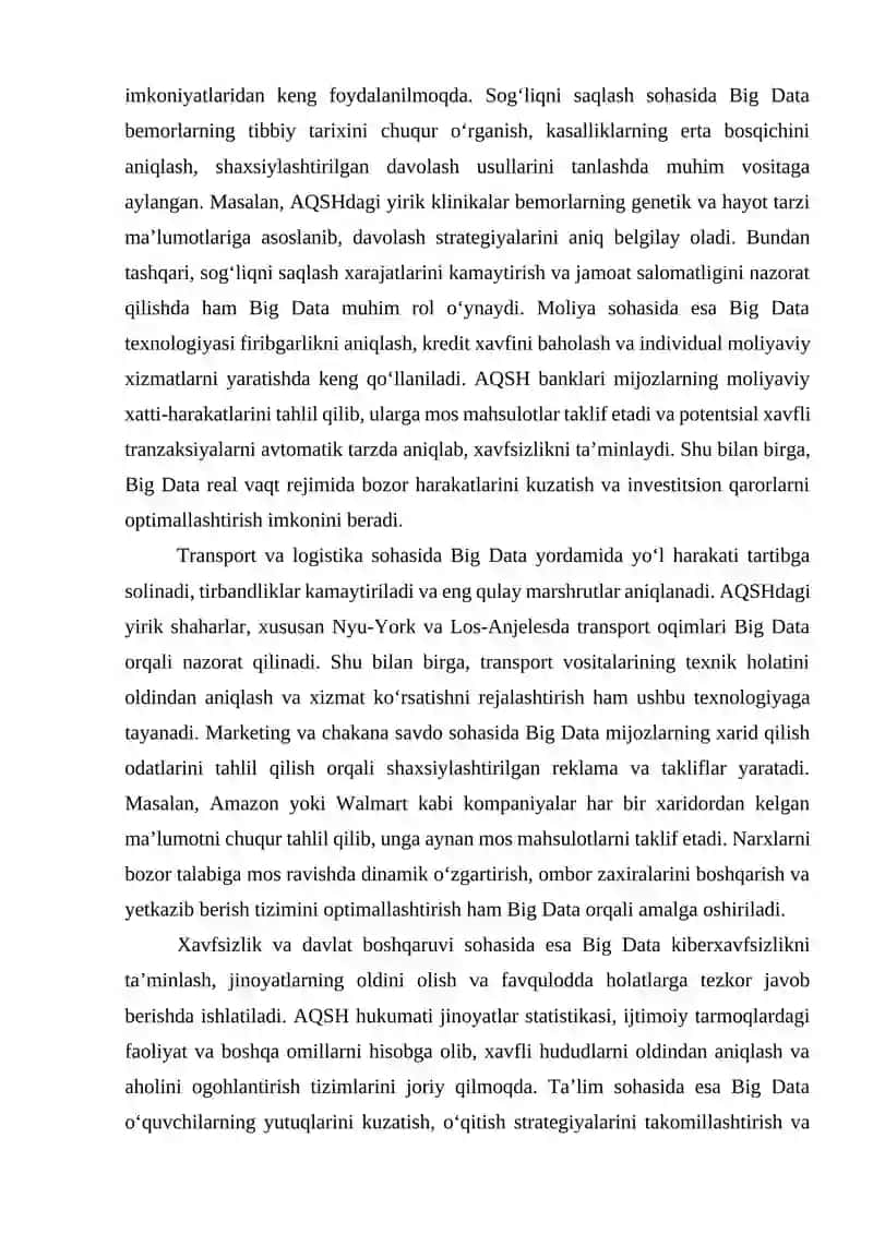 Big Data rivojlanishi. AQSH misolida 3