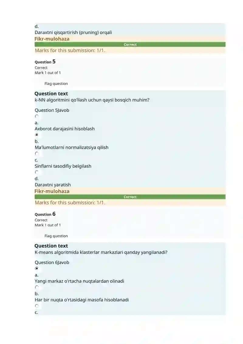 Ma'lumotlarni tahlil qilish jarayonida qaysi element asosiy hisoblanadi? 3