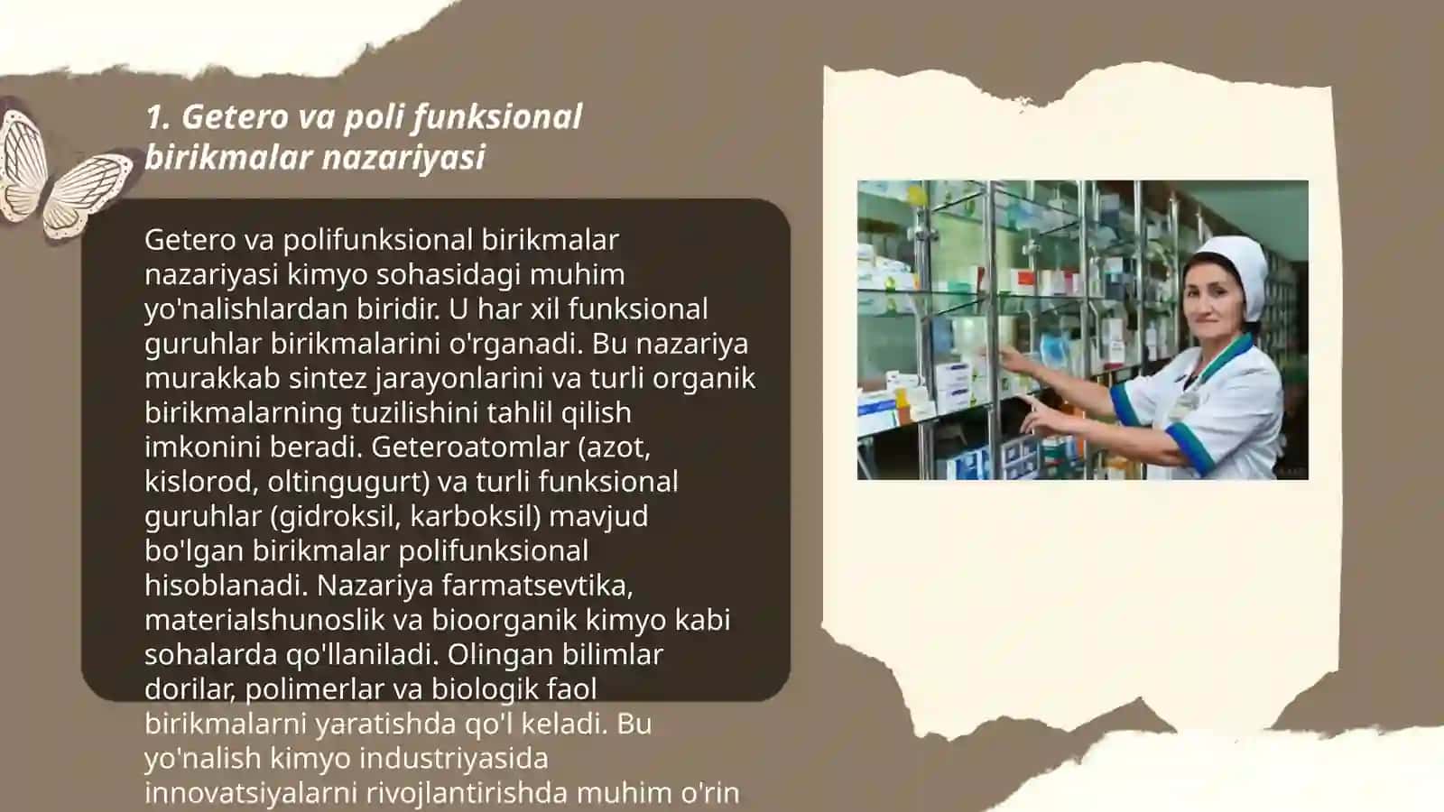 Getero va Poli funksional birikmalar asosida ishlab chiqarilgan zamonaviy dori vositalari 3