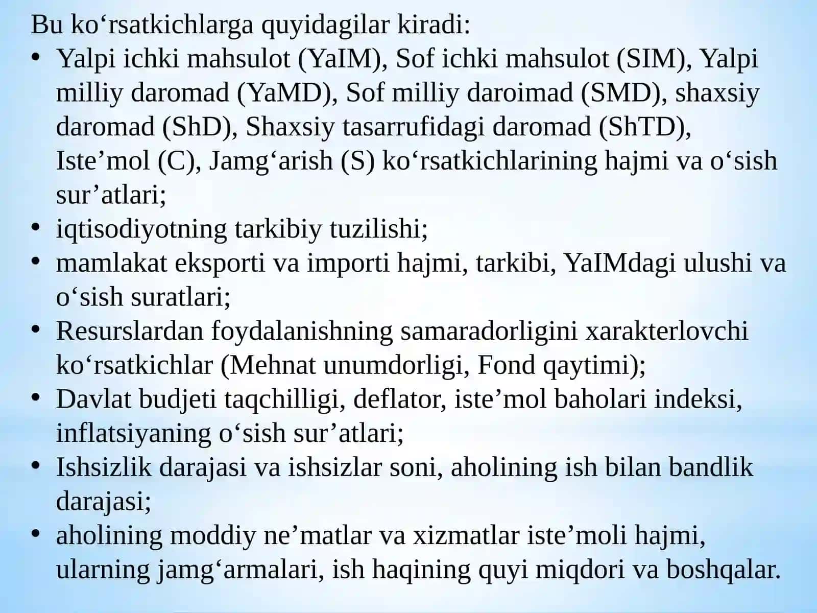 ASOSIY MAKROIQTISODIY KO‘RSATKICHLAR VA ULARNI HISOBLASH 3