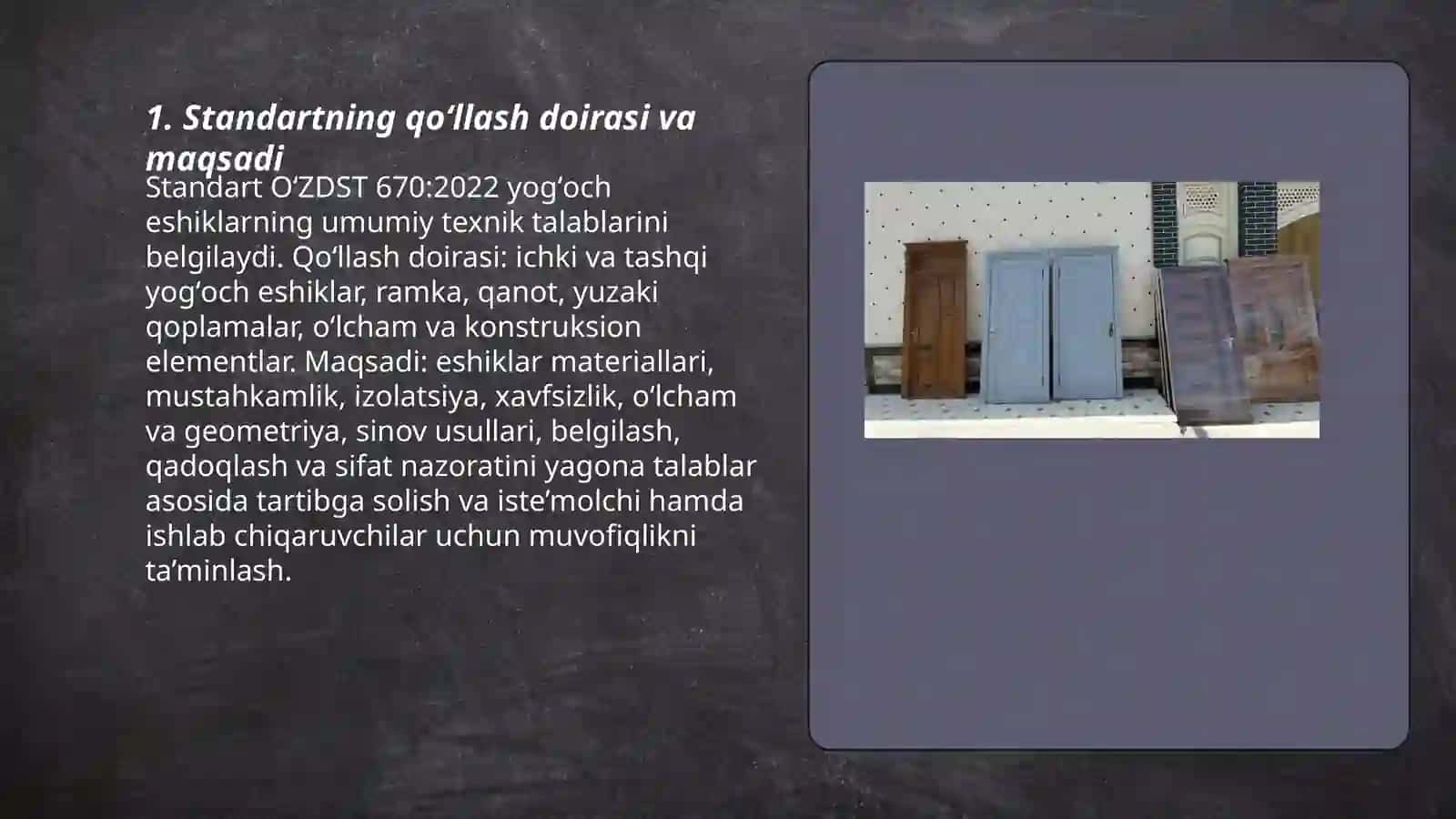 OʻZDST 670:2022 Yogʻoch eshiklar umumiy texnik talablar 3