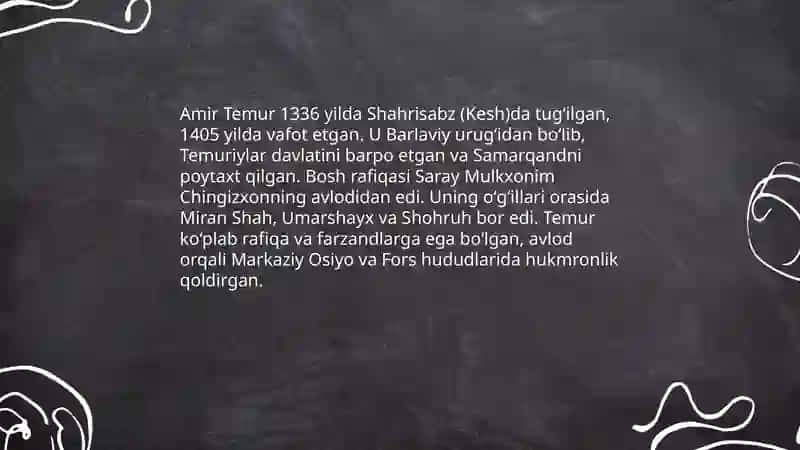 Amir Temurning hayoti va oilasi 3
