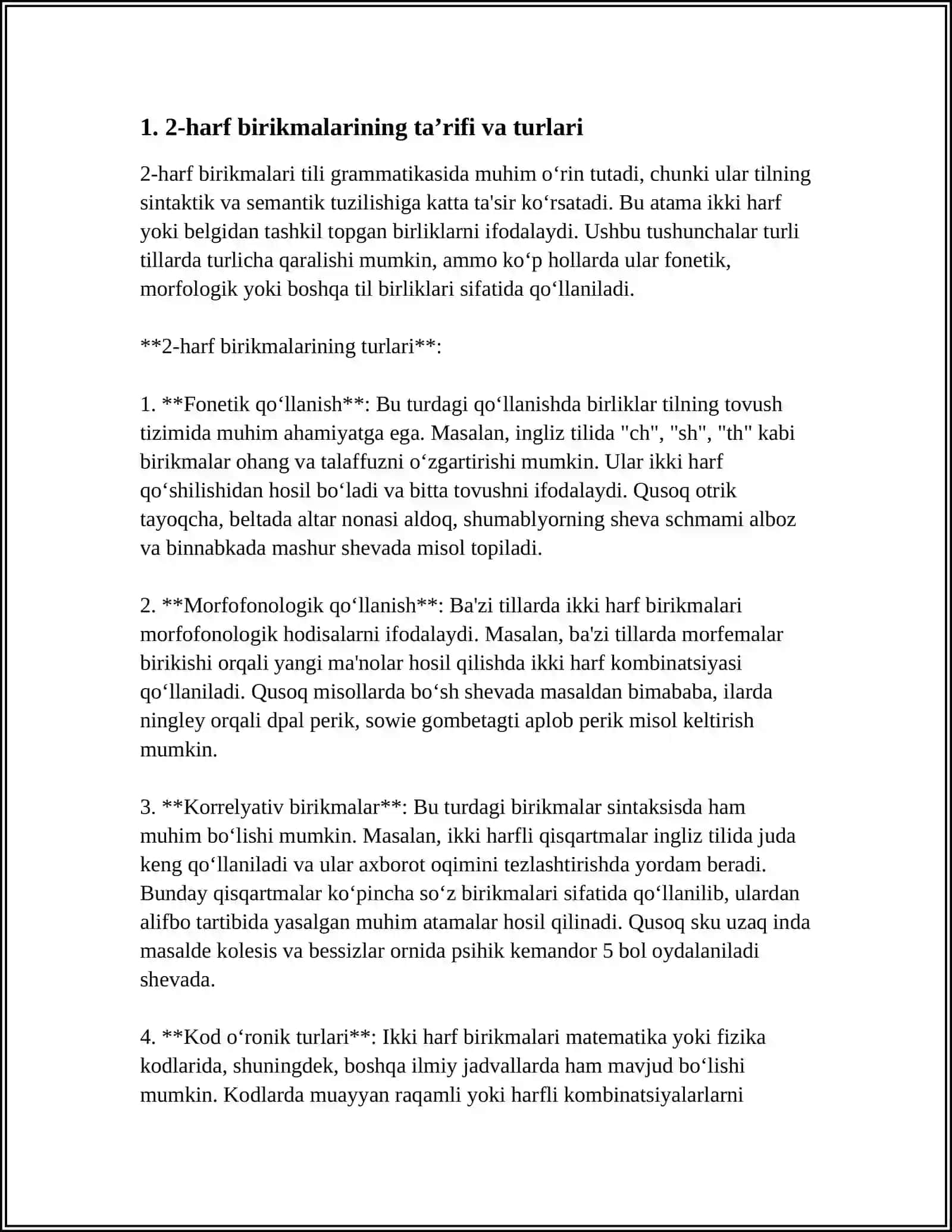HARF BIRIKMALARI REFERAT KO’RINISHIDA YOZISH VA TALAF 3