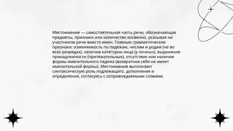 Местоимение и его классификация.Склонение местоимение 3