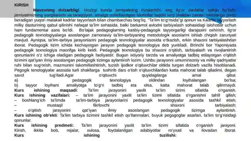 TA’LIM JARAYONI YAXLIT TIZIM SIFATIDA. TA’LIM TAMOYILLARI 3