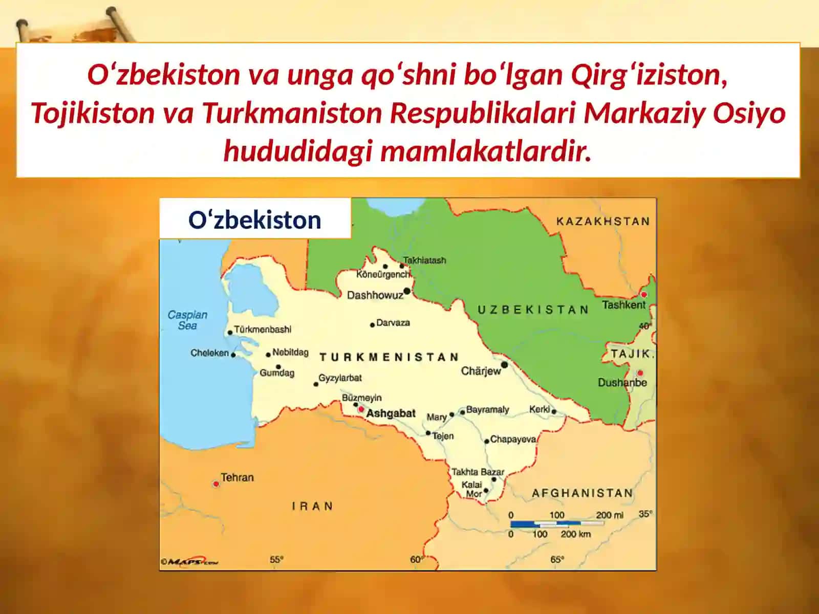 Markaziy Osiyo (O‘zbekistonga qo‘shni) mamlakatlariningumumiy tavsifi 3