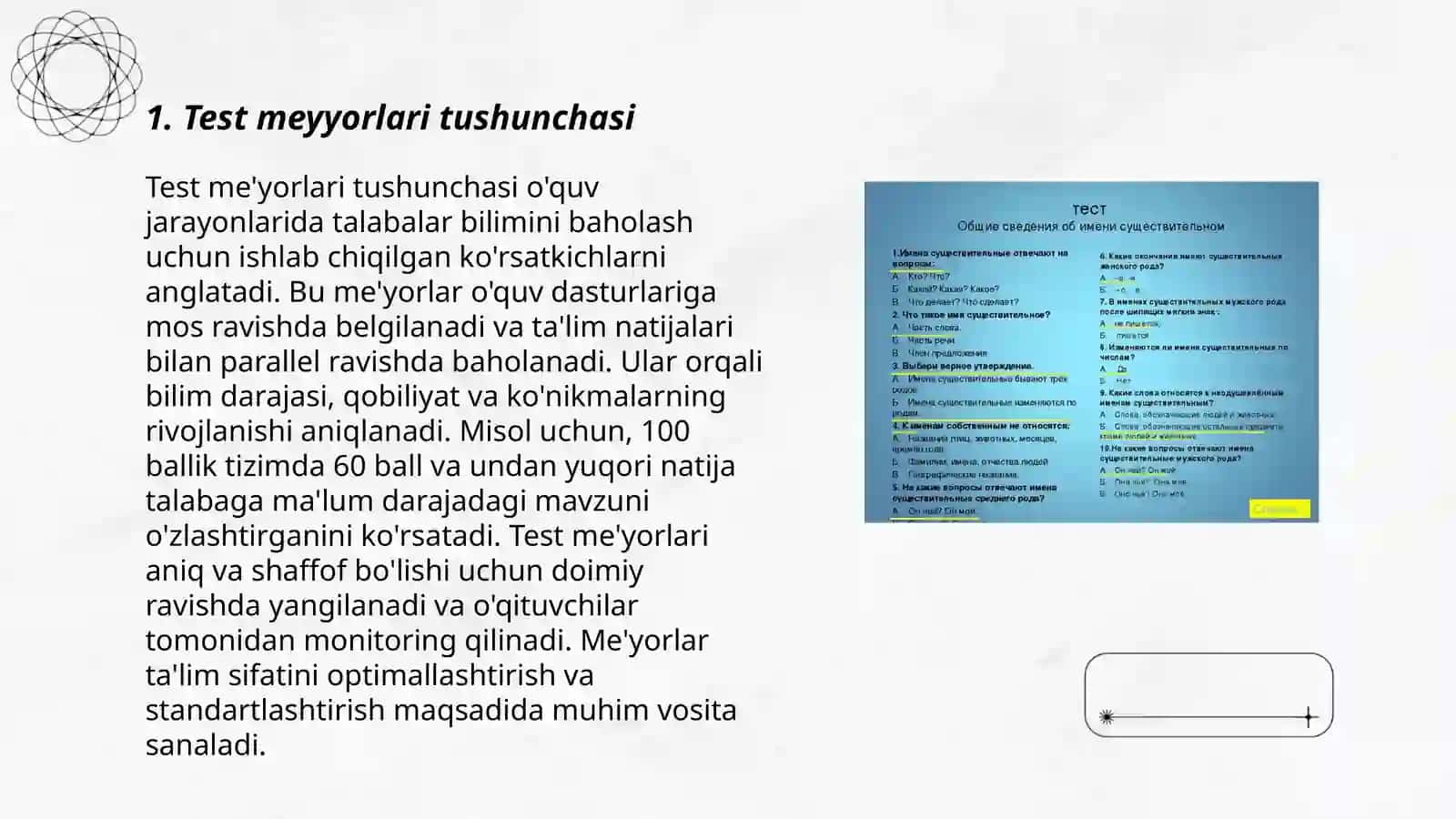 Test meyyorlari (norma)larning reprezentativligi 3