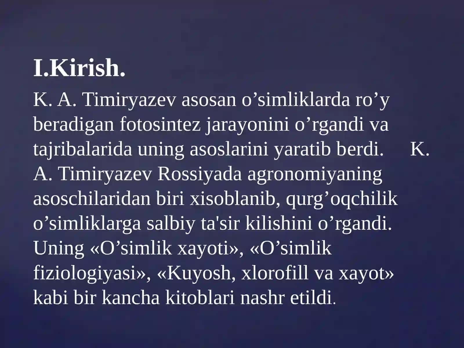 O’simliklar fiziologiyasi 3