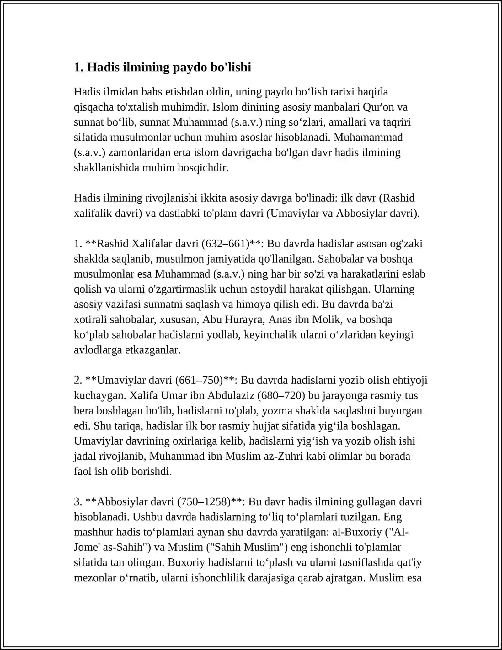 HADIS ILMI VA BUYUK MUHADDISLAR 3