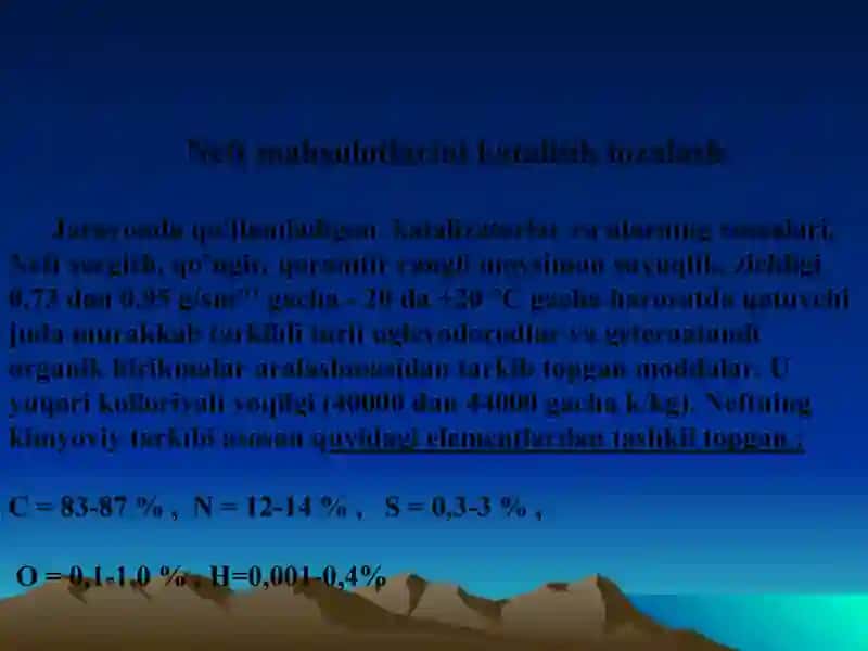 Neft mahsulotlarini katalitik tozalash 3