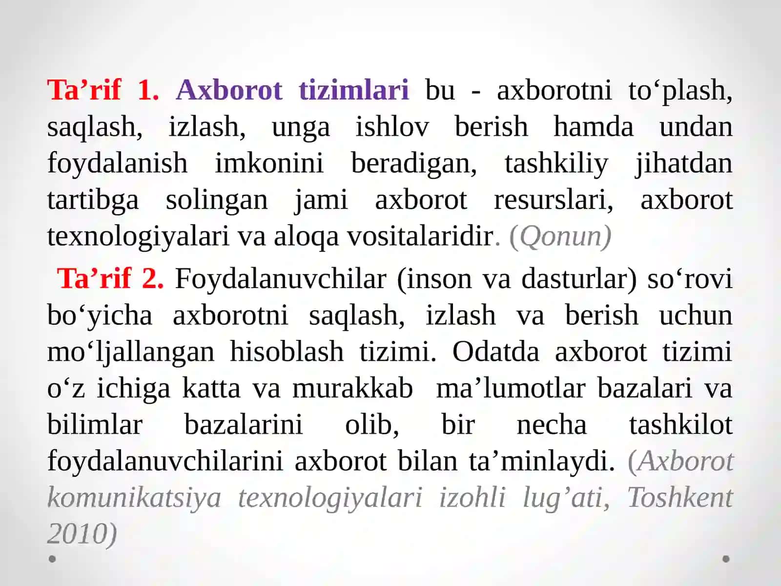 Amaliymashg’ulot.Axborottizimlarivama’lumotlarbazalari 3