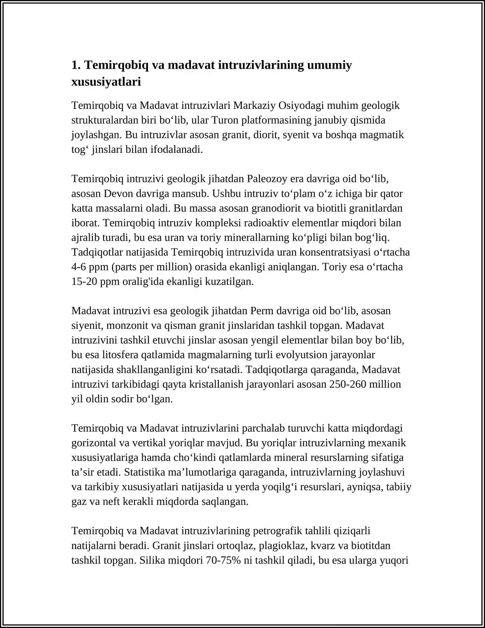 TEMIRQOBIQ VA MADAVAT INTRUZIVLARINING PETROGRAFIK XUSUSIYATLARI 3