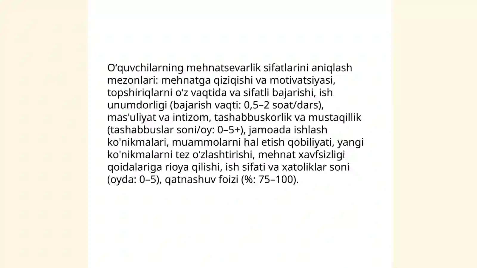 Oʻquvchilarning mehnatsevarlik sifatlari va iqtisodiy bilimdonligini tashxislash 3