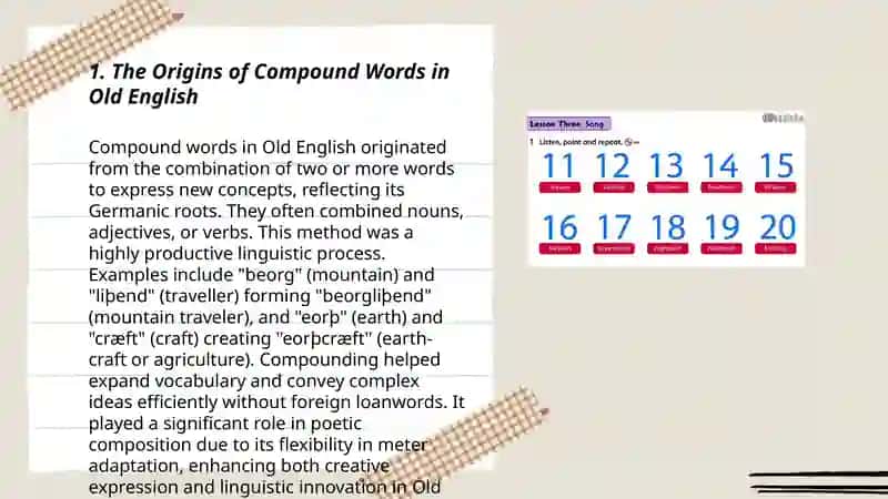 Explore the historical development of compound words in the English language. 3