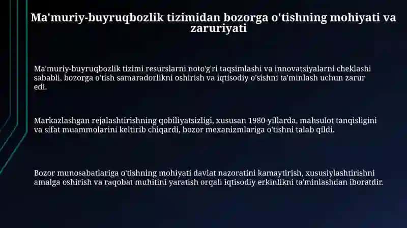 Ma‘muriy-buyruqbozliktizimidabozormunosabatlarigao‘tishdavrikonsepsiyasi 3