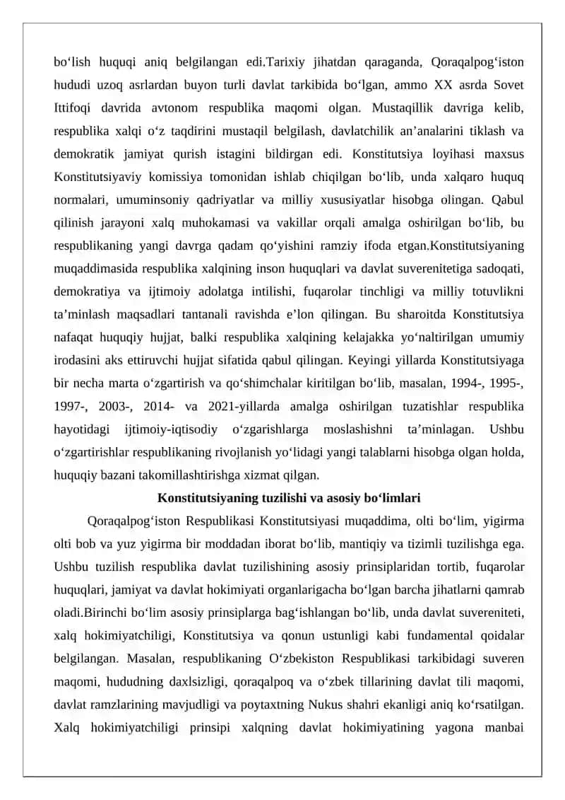 Qoraqalpog‘iston Respublikasi Konstitutsiyasi va davlat tuzilishi 3