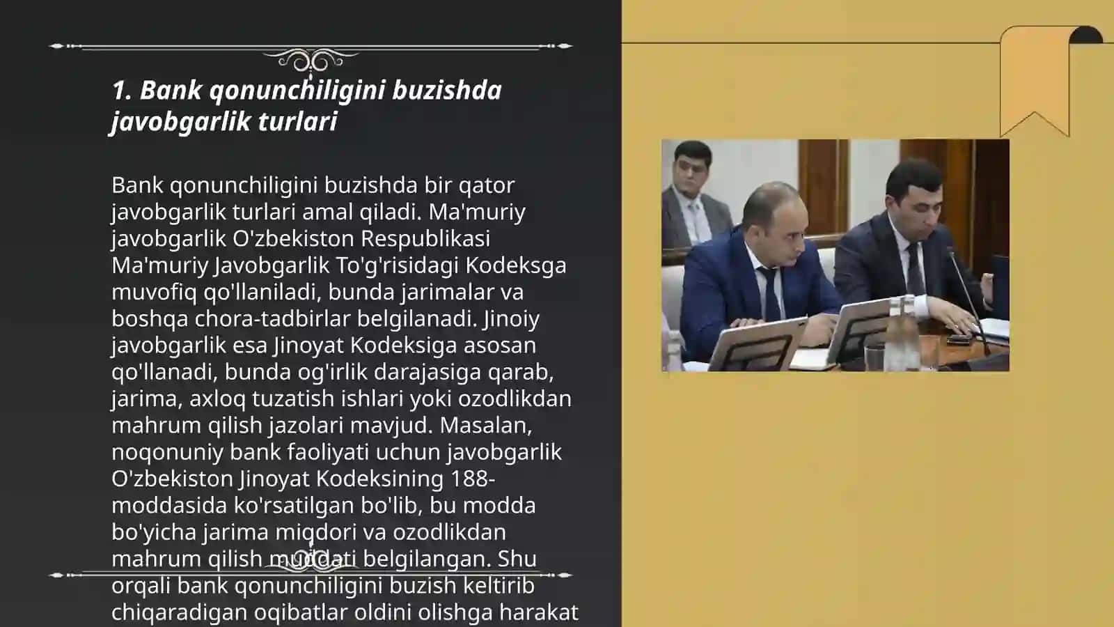 Bank qonunchiligini buzganlik uchun javobgarlik 3