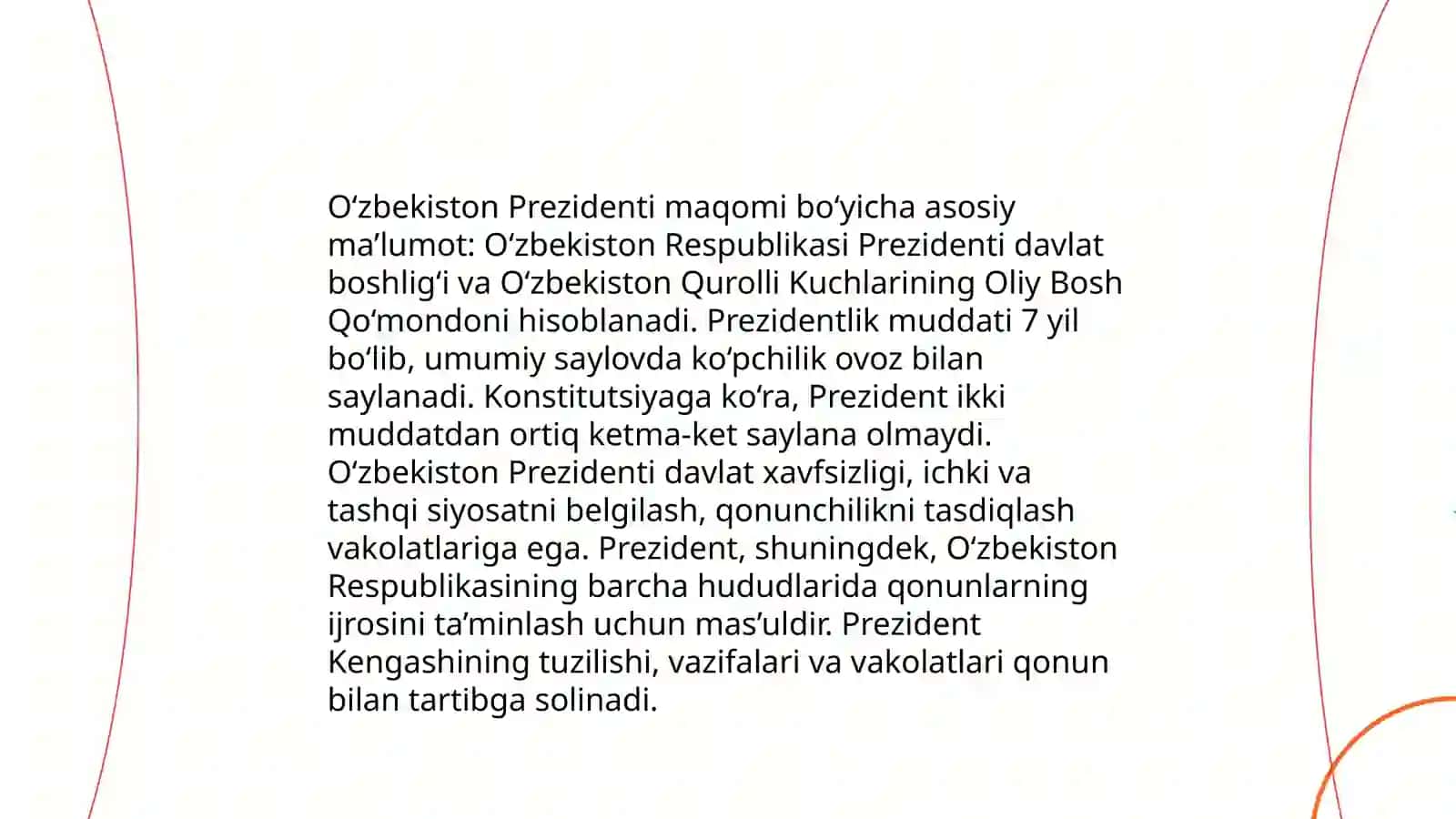 O'zbekiston respublikasi prezidentining huquqiy holati 3