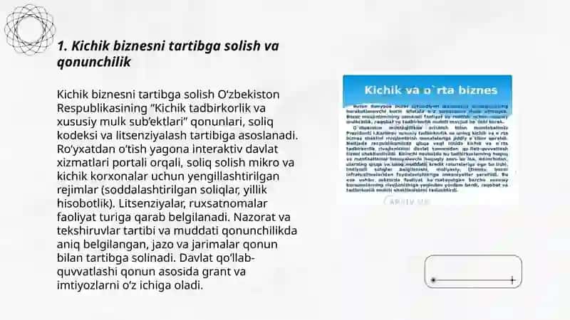Kichik biznes va xususiy tadbirkorlik rivojlantirish masalalari 3