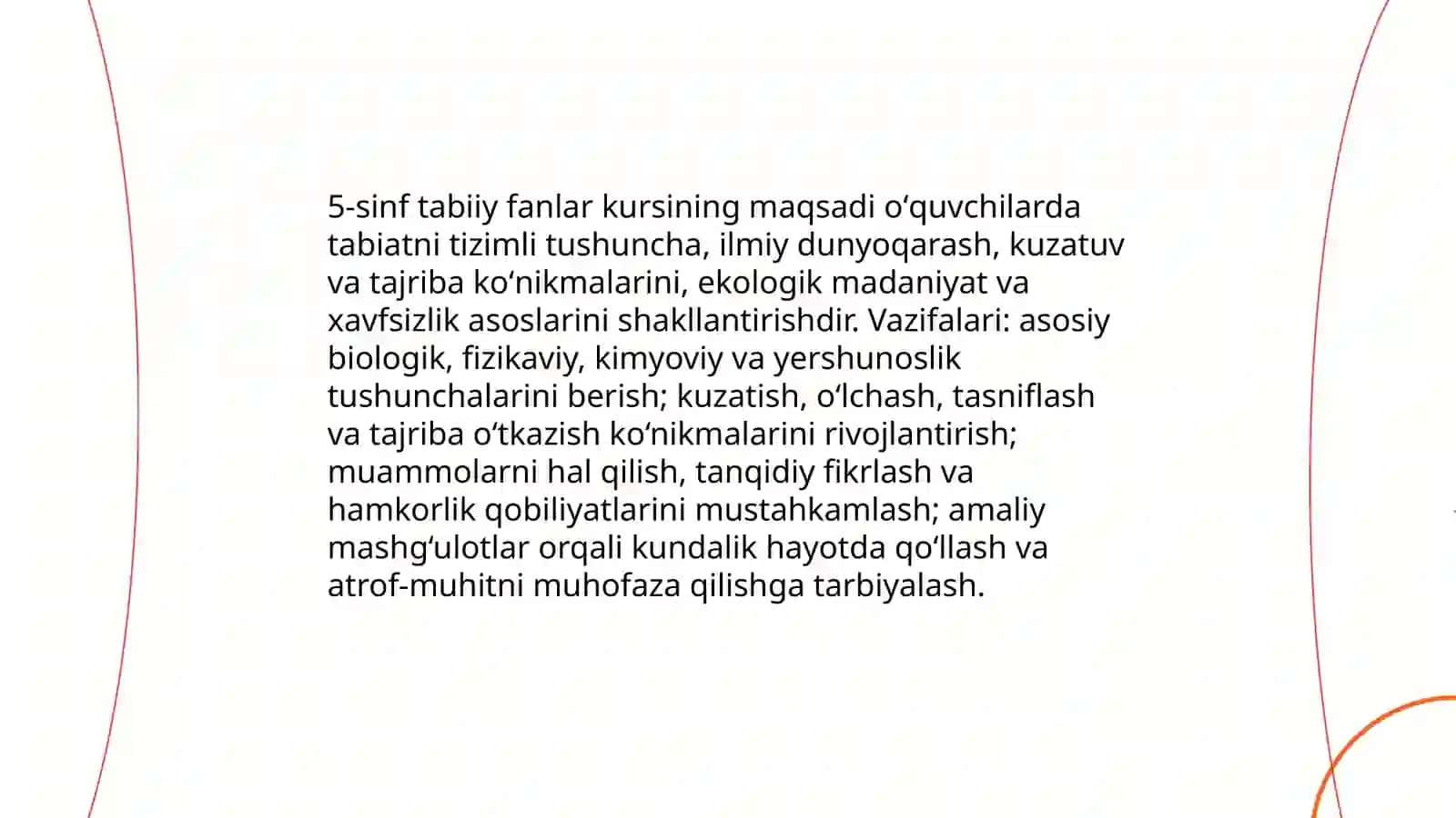 5-sinf tabiiy fanlar kursining mazmuni, tuzilishi va oʻrganish texnologiyalari 3