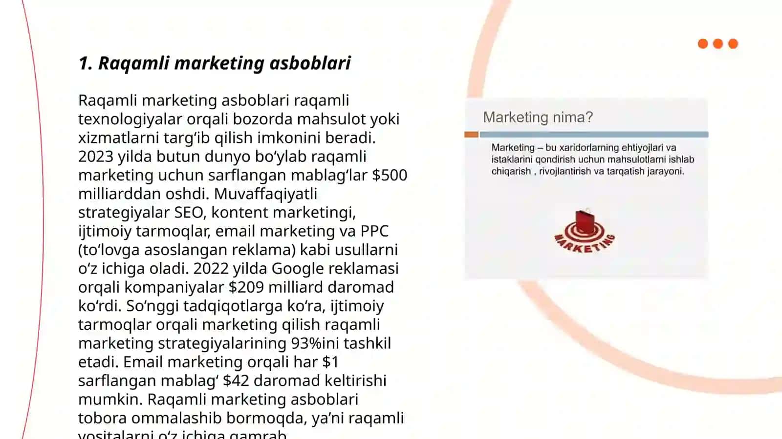 Marketing kursi predmeti va vazifalari 3