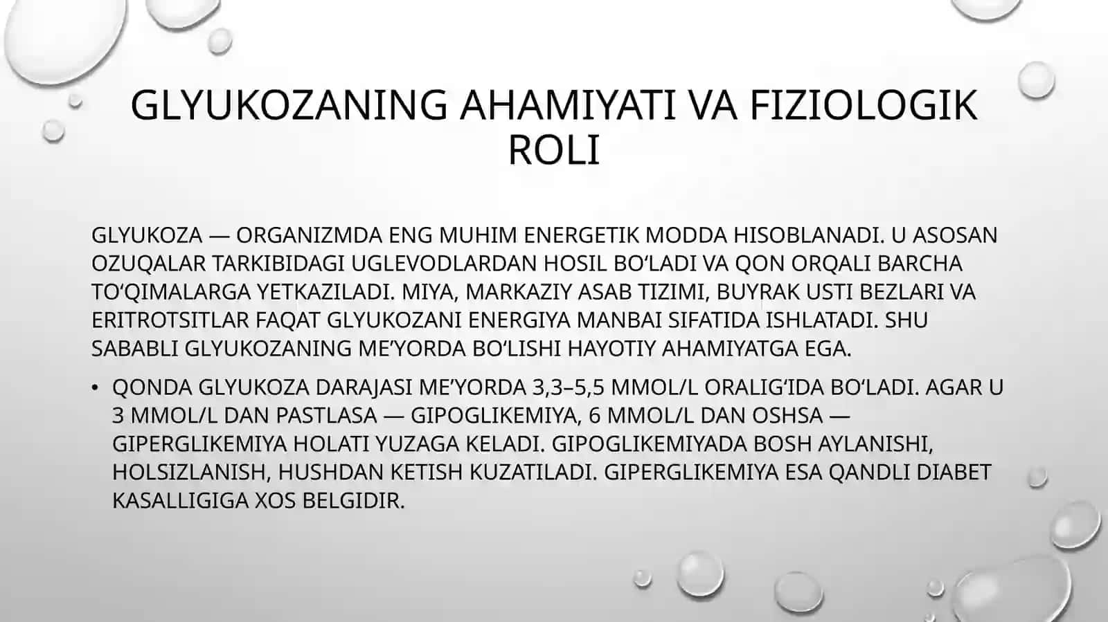 Glikozaning ahamiyati va fiziologik roli 3