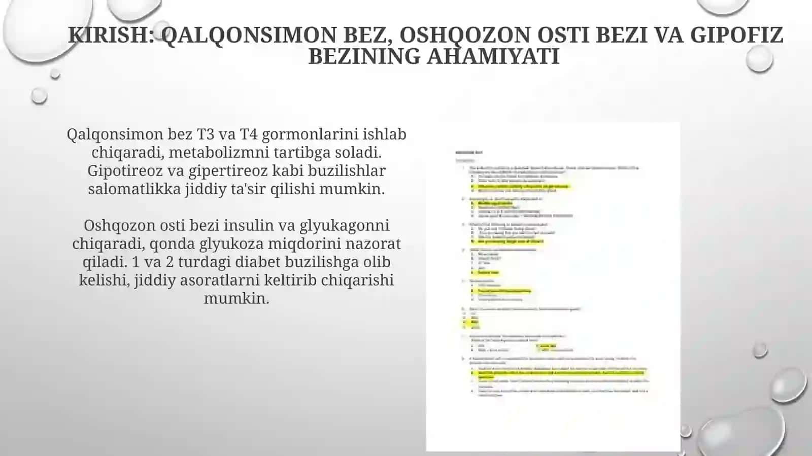Qalqonsimon bez, me'daosti bezi va gipofiz radial anatomiyasi vaultratovush tekshiruvi 3