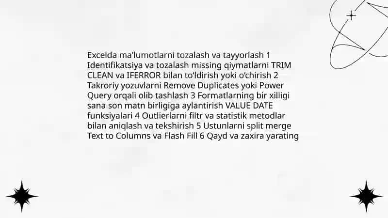 Exellda malumotni statistik qayta ishlash 3