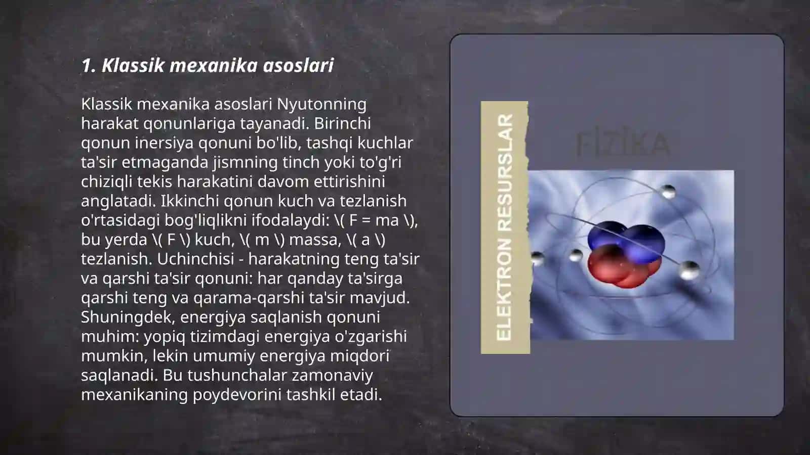 Klassik mexanika asoslari 3