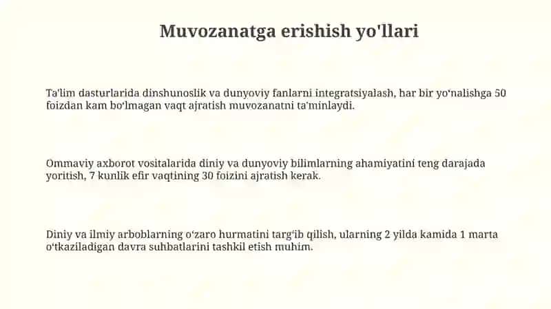 Muvozanatni rivojlantirish yo'llari 3
