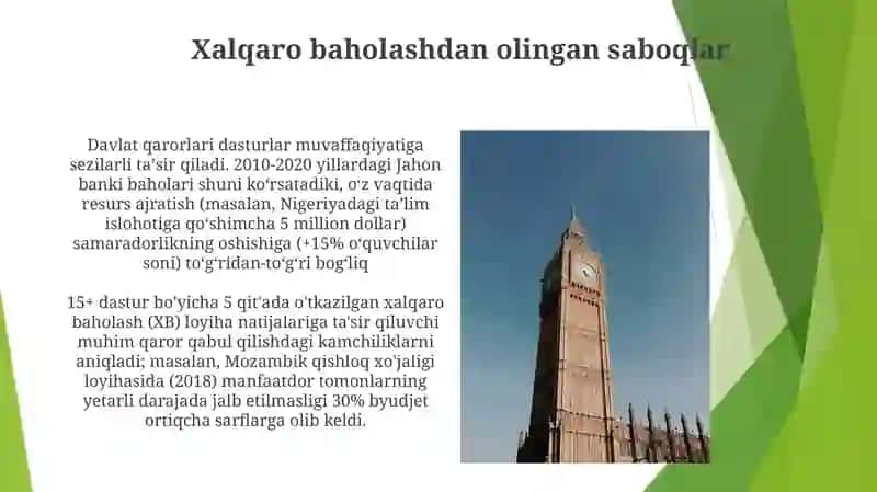 Xalqaro baholash dasturlari doirasida xukumat qarorlarining mazmun va mohiyati 3