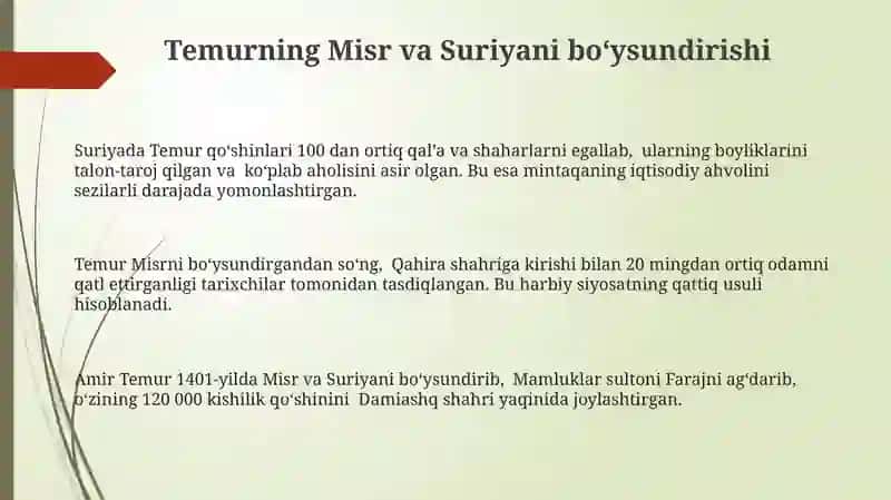 Amir Temurning hayoti 3