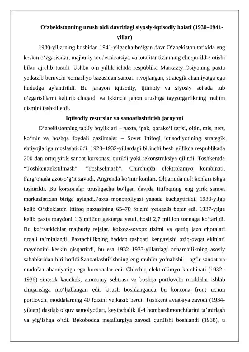 O‘zbekistonning Ikkinchi jahon urushidagi o‘rni va hissasi 3