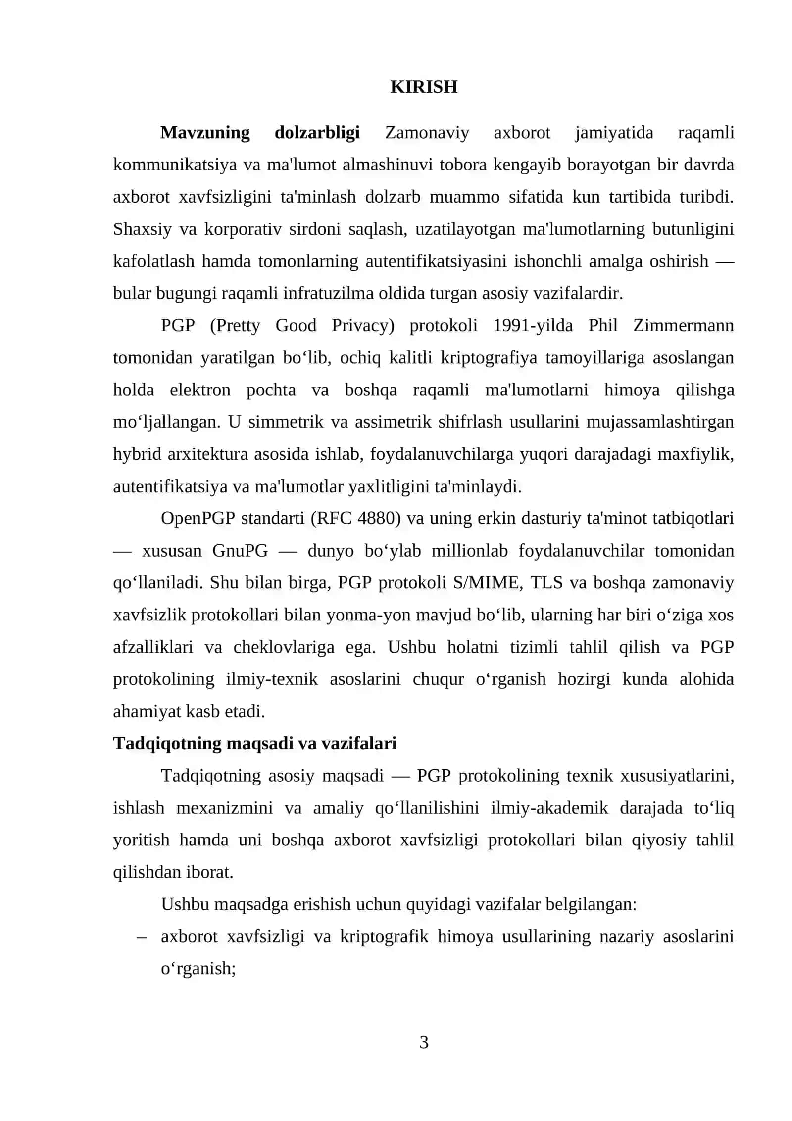 Ilova darajasida axborot xavfsizligi protokoli - PGP protokoli (Pretty Good Privacy) xususiyatlari 3