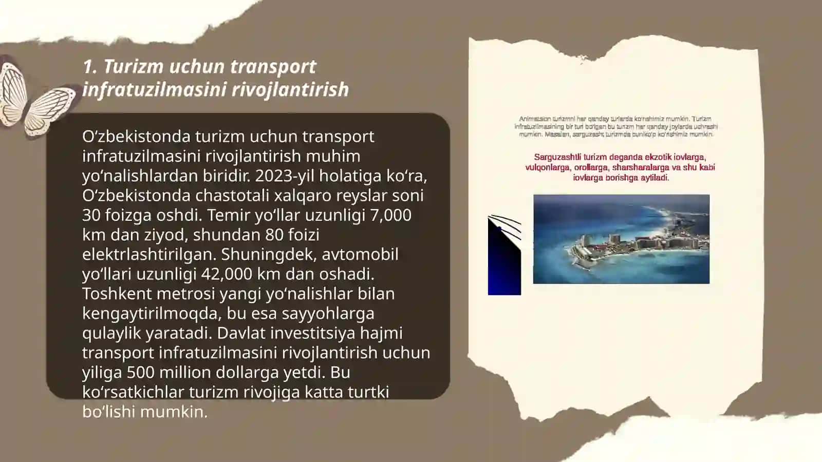 Turizm uchun transport infratuzilmasini rivojlantirish 3